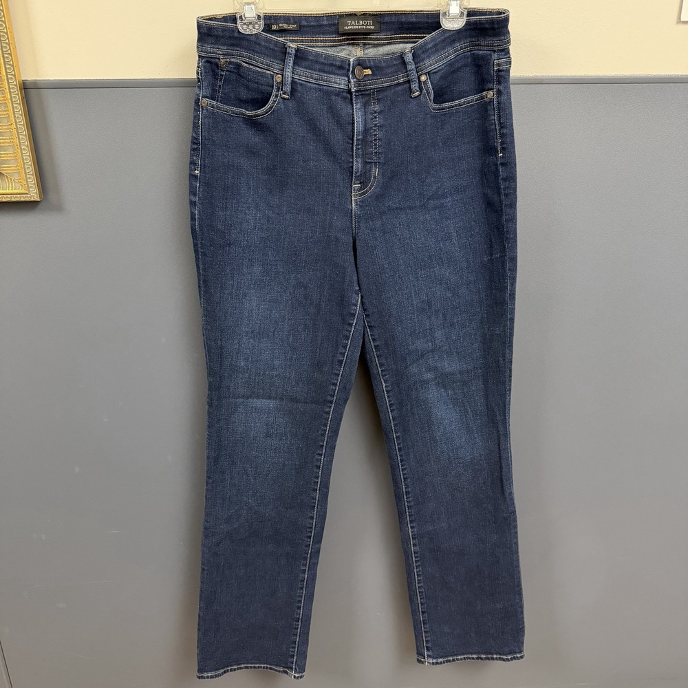 Talbots Barely Boot Jeans Women's Size 10 Dark Wash Waist 32 Inseam 31 - Picture 2 of 10